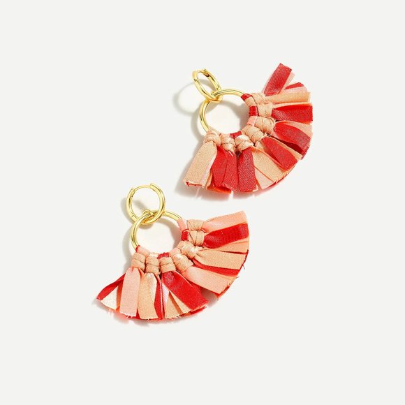 J. Crew Jewelry - J Crew Fabric fan earrings NWT